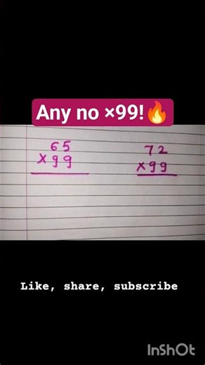 🤯 THIS 1 TRICK Multiplies ANY Number by 99 in SECONDS! Maths tricks, Multiplication, problem
