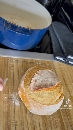 982K views · 13K reactions | It takes about 5 minutes to mix this uo the night before. 3c flour (bread flour or AP flour), 1.5c warm water, 1 tsp yeast, 1 tsp kosher salt, 1/2 tsp sugar (or hiney, or maple syrup, etc). 稜#OptimisticKitchen #happyeating #makeyourkitchenyourhappyplace #HomeCook #FoodBlogger #HomeCooking #homemadebread #breadfromscratch #carbs #bakebread #boule #freshlybakedbread #easybreadrecipe | Optimistic Kitchen | Facebook