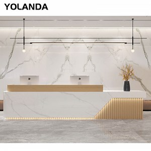 [Hot Item] Yolanda High End Modern Luxurious Office Building Furniture Large Front Desk Salon SPA Beauty Lobby Welcome Reception Desk