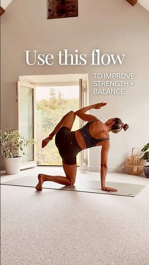 Use this flow to build strength + improve your balance. It's fresh, fun & challenging #yogaflow