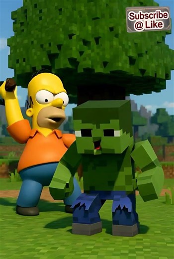Homer Simpson Finds the Best Loot in Minecraft. #thesimpsons