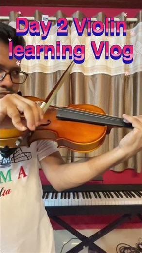 Trading the piano keys for a bow! Day 2 of taming the violin.#ViolinLearning# BeginnerViolin