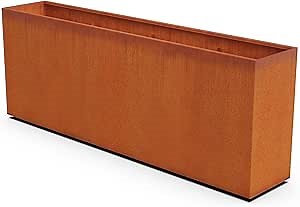 Plantercraft Large Rectangular Planters for Outdoor Plants - 96x18x36 Corten Steel Planters for Privacy Screen | Extra Large Outdoor Planter Box, Modern Metal Planter Rectangle, Fully Assembled