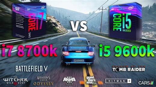 i5 9600K vs i7 8700K test in 8 games