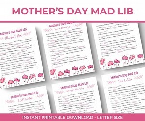Mother's Day Mad Lib Game: Printable Family Fun (digital Download) - Etsy