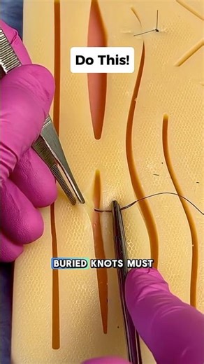 Buried Knot - ONLY Absorbable Suture ✅ #clinicalskills #medicaleducation #shorts #howtostitch