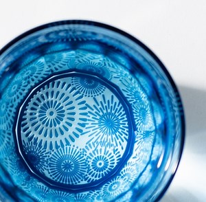 花火（インディゴ×ライトブルー）大サイズ | 椎名切子（GLASS-LAB)　江戸切子・砂切子の通販 powered by BASE