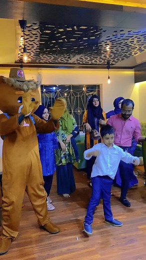 Bear Costume Dance Party in a Stylish Setting