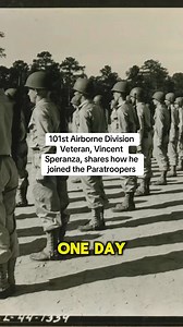 Veteran of WWII, Vincent Speranza, describes the day he volunteered for the Paratroopers #WWII #vincentsperanza #VeteranInterview #101stairbornedivision #battleofthebulge #ww2history | Military History