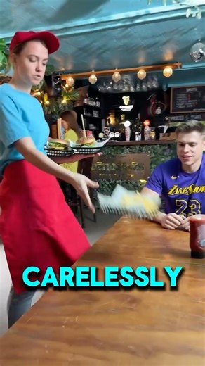 What Happened When This Waitress Slammed Food on the Table? 😱🍔