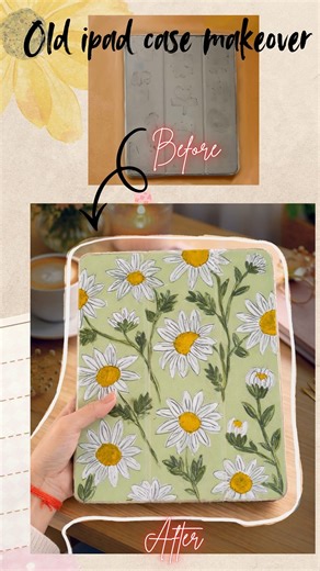 Creative_streak on Instagram: "Old iPad case → new aesthetic vibes ✨🎨 From cleaning to painting to sealing a full creative glow-up! 💖 Full video available on my YouTube channel go check it out! 👉 https://youtube.com/@rutuu__0107?si=xN1NZYOZ2CyqjXBi . . . . . #DIYArt #diy #AestheticDIY #ArtReels #artoftheday"
