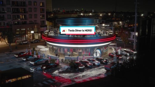 🚗✨ Tesla Diner is HERE! ✨🚗 Welcome to the future of dining and charging at 7001 Santa Monica Boulevard, Hollywood! 🎥 Opened TODAY, July 22, 2025, at 05:43 AM CEST, this retro-futuristic gem blends Grease vibes with Jetsons flair. 🌌 🔋 World’s Largest Urban Supercharger: 80 V4 stalls, now open to ALL NACS-compatible EVs thanks to the SAE J3400 standard! Charge up while you chow down. 🍔 Innovative Eats: Food served in mini Cybertruck containers—yep, Tesla’s iconic design on your plate! A nod 
