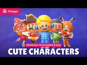 Cute Characters - Modular Animated Low Poly 3D Models