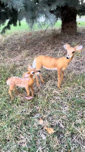 Needle Felted Doe & Fawn | Woodland Miniature Magic