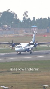 Here's IndiGo ATR72-600 registered as VT-IYG landing at Bengaluru Airport arriving from Madurai as 6E7257 #aerowanderer #aviation #indigo #atr72 #landing #bengaluru #reels #planespotting #landing | Aerowanderer