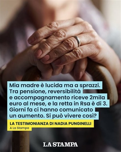 Per l’ALS è più grave ma non urgente, la RSA aumenta la retta. “Per mia MADRE pagherò 3600 euro”