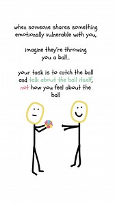 explained ⬇️⬇️⬇️ When someone opens up it’s natural to feel the urge to do something to offer advice, to fix the problem, to say the “right” thing. Or sometimes, their emotions trigger something in us, and we respond based on our own discomfort, guilt, or sadness. But support doesn’t always look like problem-solving or reacting emotionally. Sometimes, the best thing we can do is just be there. Instead of saying: ❌ “This makes me so sad.” (shifting the focus to your emotions) ❌ “You should try…” 