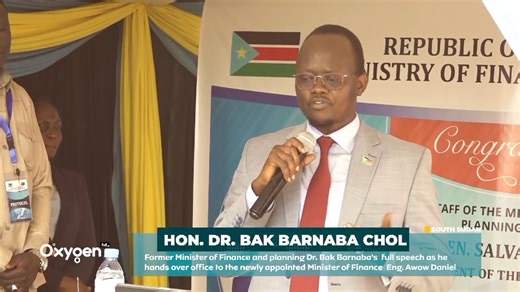 66K views · 1.6K reactions | Dr. Bak Baranab's Full Speech has he hands over office to the newly appointed Minister of Finance Eng. Awow Daniel We Are Oxygen #breathein | Oxygen HD SOUTH SUDAN | Facebook