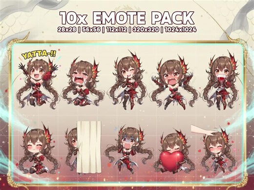 Galmieux Emotes, Shadowverse Anime Chibi Stickers Emoji for Discord/twitch/youtube (digital Download) - Etsy UK