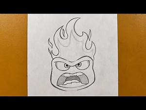 How to draw anger from inside out 2 step-by-step | easy to draw