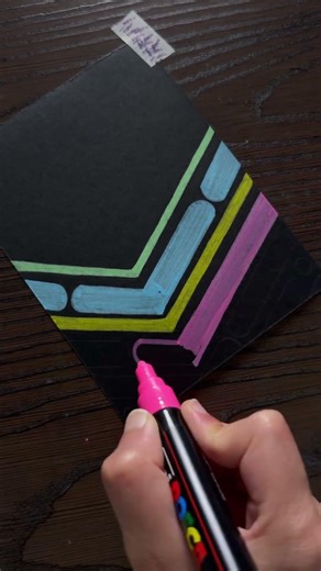 Mesmerizing Lettering on Black Paper | Colorful Card Idea & ASMR