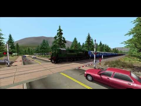 TRAINS CLOSE CALLS NEAR MISS ACCIDENTS AT RAILROAD CROSSING 