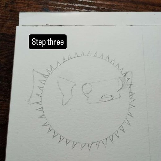 🐡✨ Watch this step-by-step puffer fish drawing tutorial come to life!