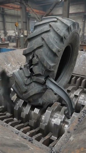 Massive Rubber Tire Shredded by Monster Machine! 💥 Satisfying