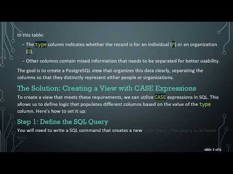 How to Create a View in Postgres with Differential Columns for Your Unique Data Structure