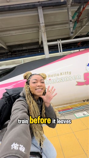 I rode the Hello Kitty bullet train in Japan from Fukuoka to Osaka! Unfortunately, the service will be discontinued in Spring 2026, but here's what the journey was like. I'm hoping a new themed train will take its place. For the full scoop, check out my blog post on The Awkward Traveller: https://theawkwardtraveller.com/hello-kitty-bullet-train-shinkansen-japan/ #japantravel #japantraveltips #bullettrain #japantrain #hellokittyfinds | The Awkward Traveller