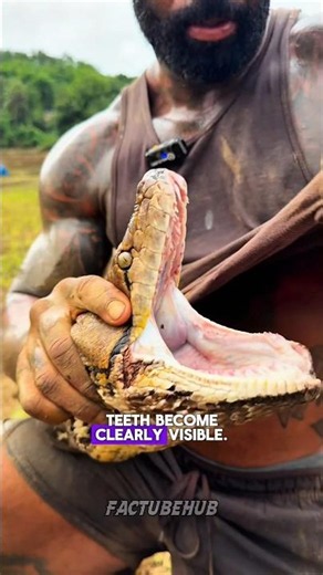 Unbelievable python bite facts 🐍🦷 #shorts #wildlife