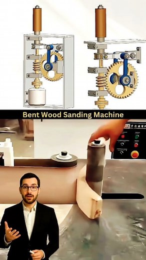 Are You Agree?????? 📌 💯 This bent wood sanding machine uses synchronized gears and rollers to move the sanding belt smoothly, allowing it to sand curved or angled wood surfaces evenly. . . . . . . . . . . #solidworks #3d #design #autocad #engineering #cad #cnc #mechanicalengineering #catia #mechanical #manufacturing #productdesign #keyshot #industrialdesign #3dmodeling #autodesk #designer #3dprinting #render #modeling #ansys #engineer #jasa #mechanic #rendering #fabrication #sketchup #welding 