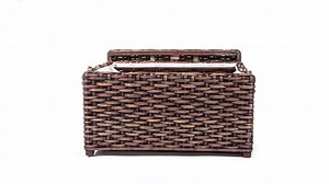 happimess Jacob 31.5 in. Handwoven Wicker Storage Trunk, Distressed Black HPM9003D