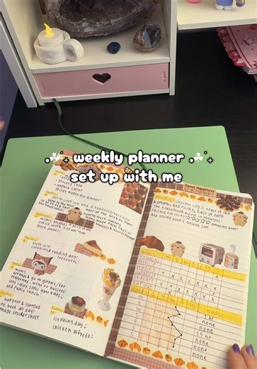 This weeks planner set up even tho it’s Saturday (๑˃̵ᴗ˂̵) I had a 3 day migraine so I’m behind!! (◞‸◟) excited to catch back up!