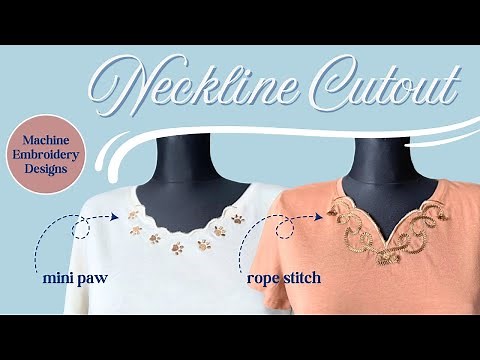 DIY Neckline Cutout Embroidery Design by Artapli