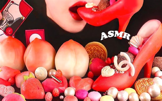 ☆ Yummy's ☆ 可食用香奈儿高跟鞋、可食用珍珠项链、桃子巧克力、草莓巧克力、心形巧克力、钻石巧克力、奥利奥、各式迷你糖果 吃播咀嚼音（新）