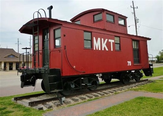 M-K-T Railroad Museum With Caboose and Depot in Katy, Texas