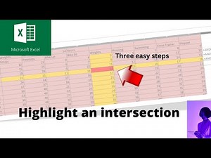 Highlight an intersection in Microsoft Excel, highlight rows and columns