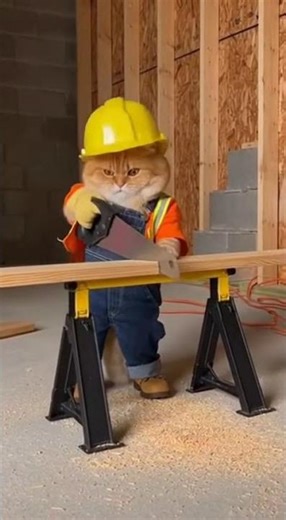 Cat Construction Worker's Epic Saw Fail