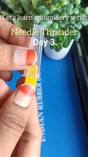 How to use needle threader tool for embroidery #needlethreader #ytshorts #embroidery