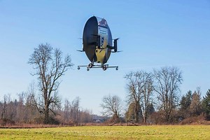 Flying saucer-shaped aircraft makes first successful flight