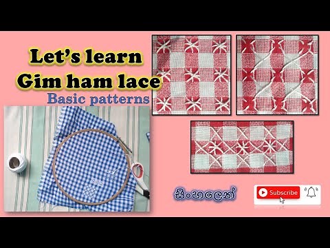 Gingham lace | How to do chicken scratch embroider | Basic patterns of gingham lace | hand embroider