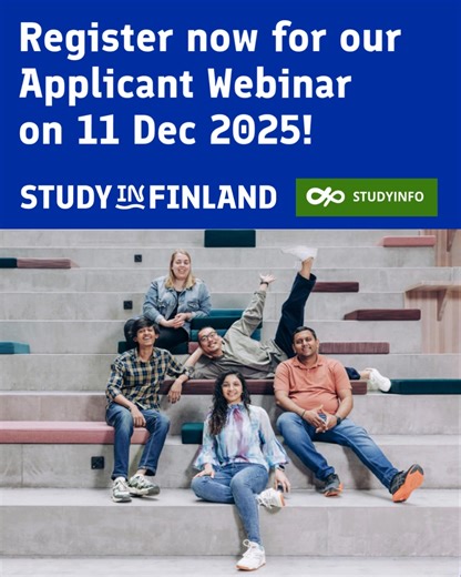881 reactions · 4 comments | ‍Planning to apply for September 2026 study start? Welcome to join our free applicant webinar to learn about the application process and student residence permits! More info and registration  https://www.studyinfinland.fi/news-events/applicant-webinar-11-dec-2025 | Study in Finland | Facebook