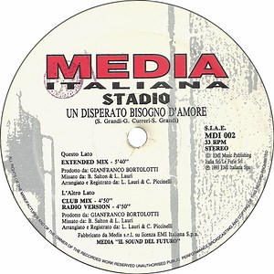 Stadio - Un Disperato Bisogno d'Amore