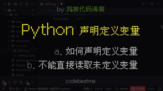 Python 声明定义变量｜编程教程