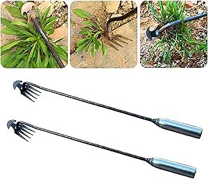 New Weeding Artifact Uprooting Weeding Tool, Dual Purpose Weed Puller Gardening Tools, Hoe Garden Tool, Manganese Steel Forged Weed Puller, High Strength Hand Remover Tool for Garden (C)