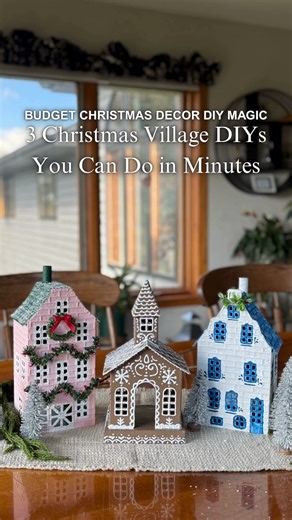 🏠Paint the town… Christmas!🎄 Because who says your Christmas village has to be red and green? ❤️💚 Tbh, when we found these Vintage Christmas Village Luminaries, we fell in love! Let’s be real, not everyone’s home screams “Santa’s workshop,” and that’s totally okay. To fit any home’s neutral, cozy cottage Christmas decorations, just grab some paint! Here are 3 Christmas Village DIY transformations you can totally steal to make this heirloom-worthy set match your Christmas decor style: 1️⃣ DIY 