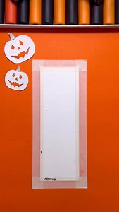 DIY for Halloween! 🎃 Creating a Bookmark using a Fan Brush and Acrylic Painting! 🎨✨🧡 Wait till you see the effect at the end! 👀 | Gaspi Artistomg