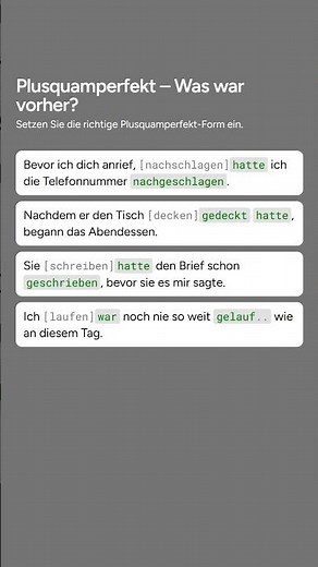 Übungen Grammatik & Leichte Sprache: Plusquamperfekt – Was war vorher?
