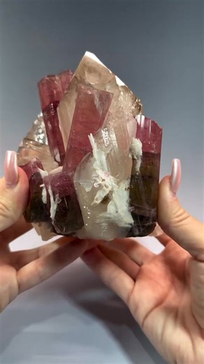 5.6K views · 404 reactions | Crystals of pink and green tourmaline...